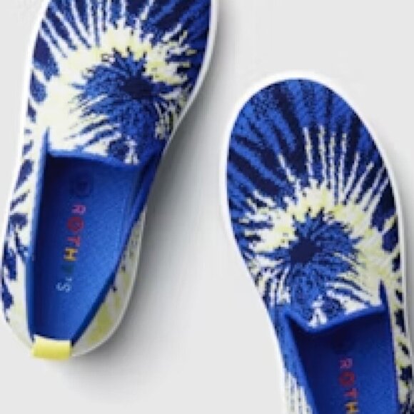 Rothy's Slip On Sneaker - Blue Burst Size 4 - Picture 1 of 6